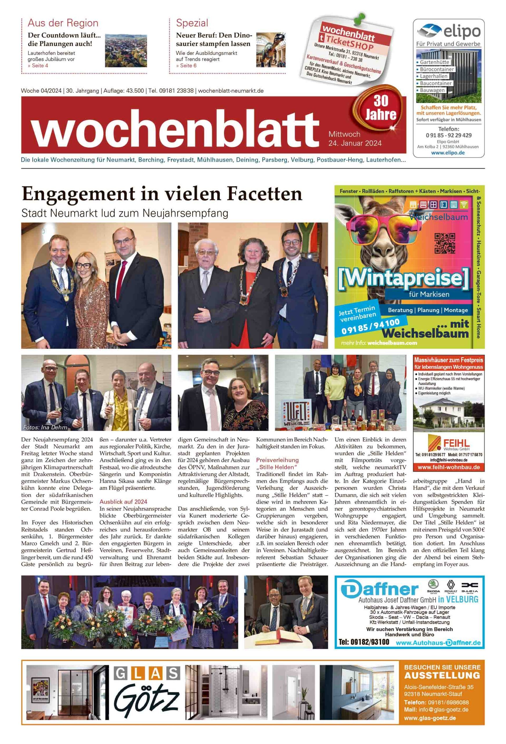 Das Wochenblatt Neumarkt Vom Januar Als E Paper Wochenblatt