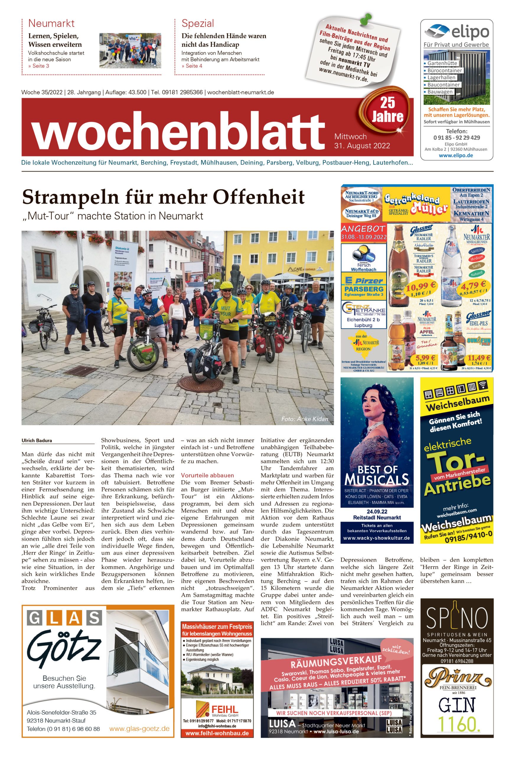 Das Wochenblatt Neumarkt Vom 31. August 2022 Als E-Paper | Wochenblatt ...